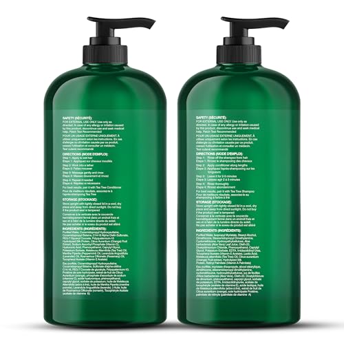 Tea Tree Shampoo and Conditioner Set for Itchy Dry Scalp, Sulfate Free W1398