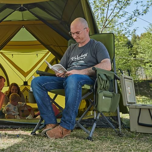 Oversized Folding Camping Chair High Back Heavy Duty for Adults with Cup Holder K6105