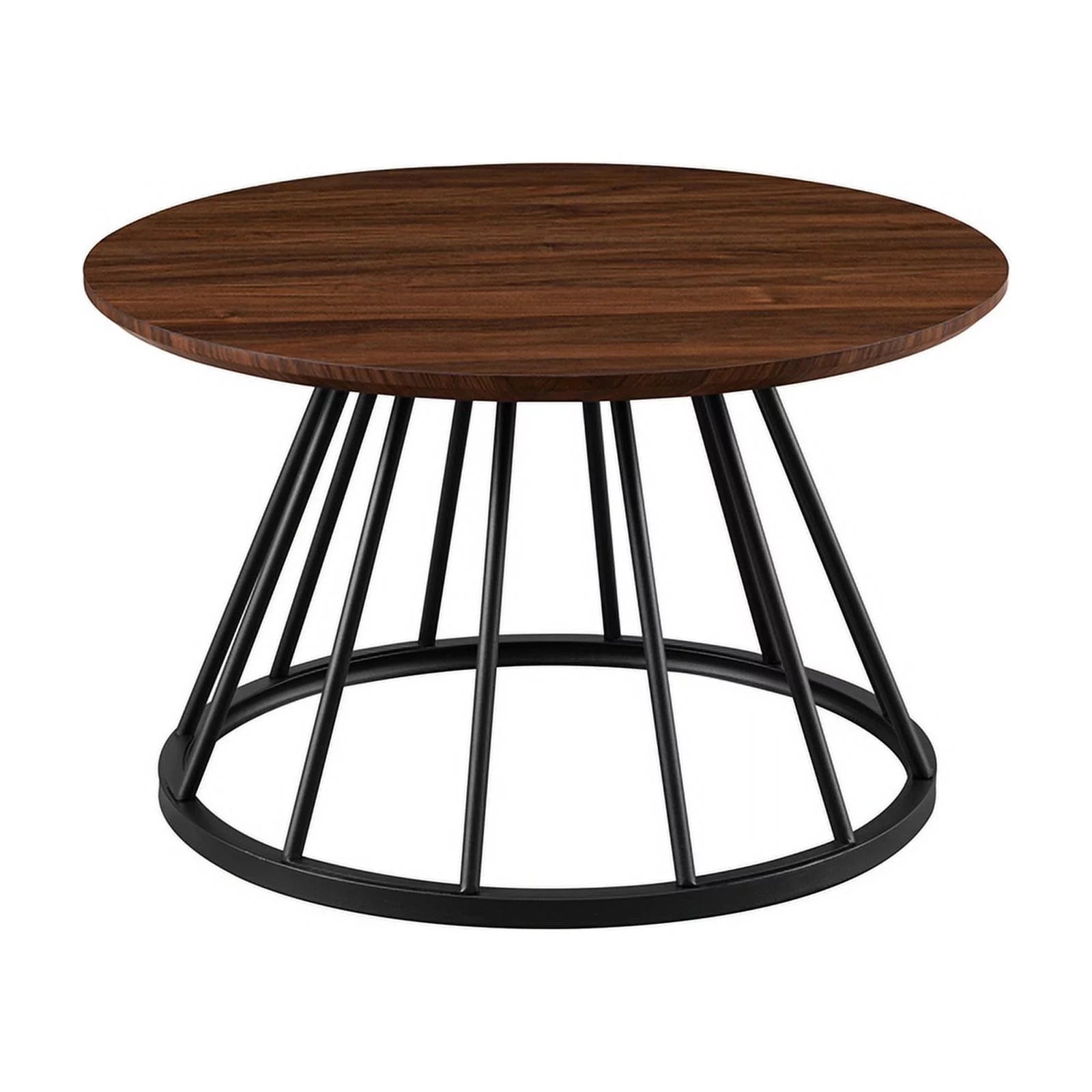 30" Wood Coffee Table with Metal Caged Base F2110