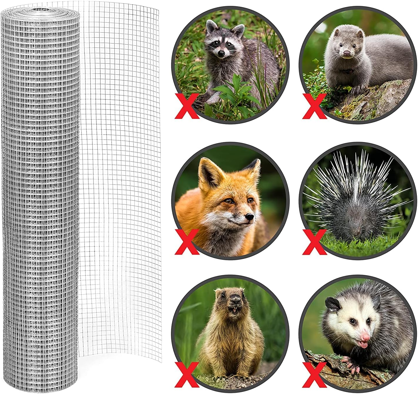 1/2 inch Galvanized Hardware Cloth 24 x 100 ft 19 Gauge Welded Wire Mesh E1729
