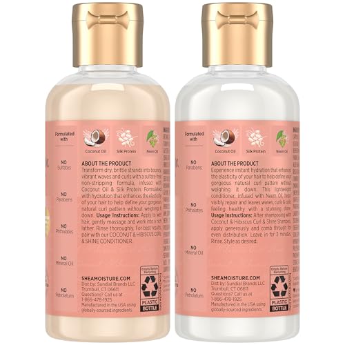 Coconut & Hibiscus Curl & Shine Shampoo and Conditioner, Frizz Control, 16 oz F1862