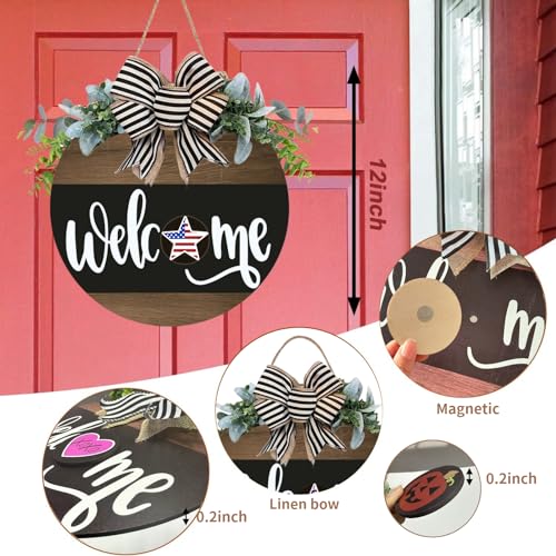 Seasonal Wooden Welcome Sign for Front Door Porch Decor Y789