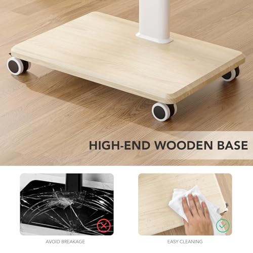 Rolling Floor TV Stand with Wheels, Height Adjustable for 27-65 Inch TVs B690