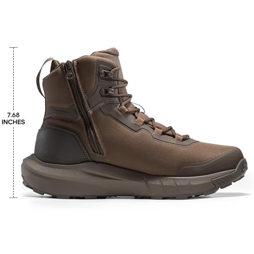 Men's Tactical Hiking Boots Lightweight Cushion Sole Side Zipper 8 Inches C799