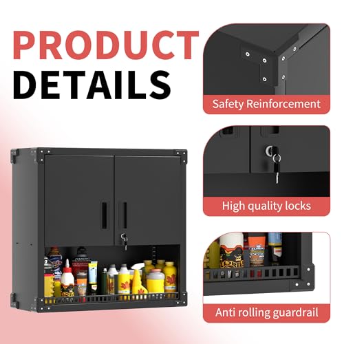 Rolling Tool Storage Cabinet with 4 Drawer and Locking Door U282375