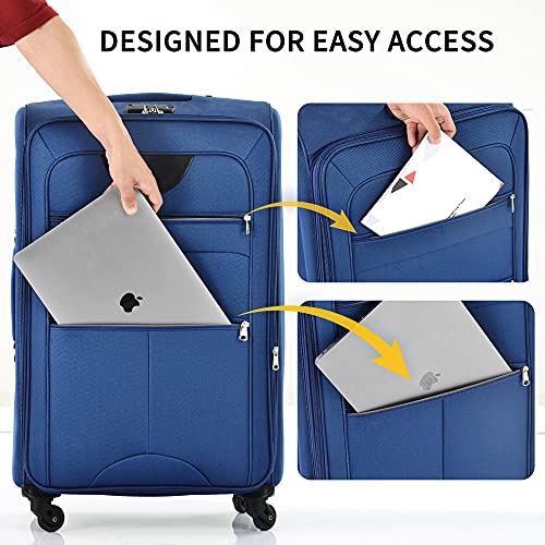 Softside 3-Piece Expandable Luggage Set with TSA Lock Spinner Wheels S375