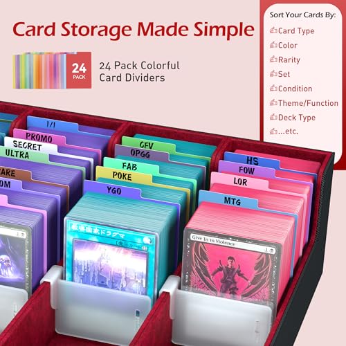 Trading Card Storage Box with 50 Sleeves and 24 Dividers G3044