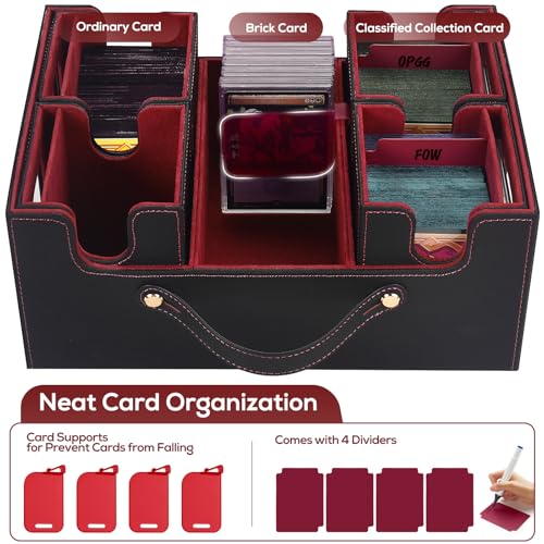 Card Storage Box with Dividers for TCG Sports Cards S2798