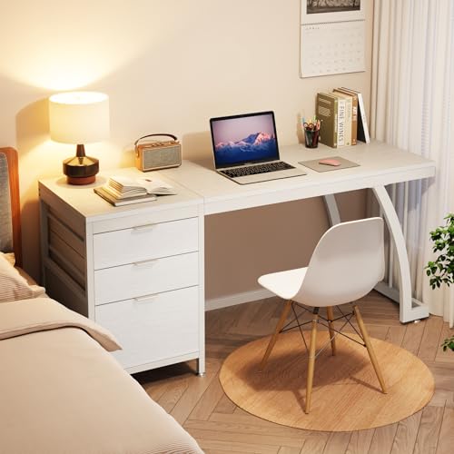 Computer Desk with 3 Drawers, 59-Inch Study Writing Table for Home Office E234