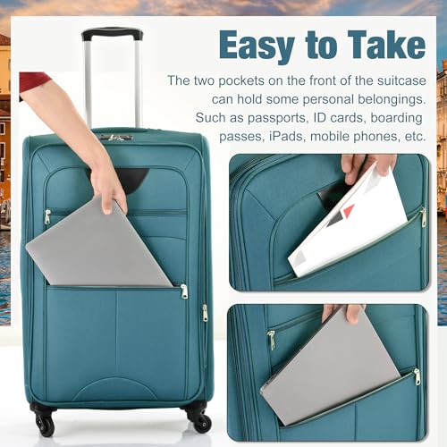 Softside 3-Piece Expandable Luggage Set with TSA Lock Spinner Wheels S375