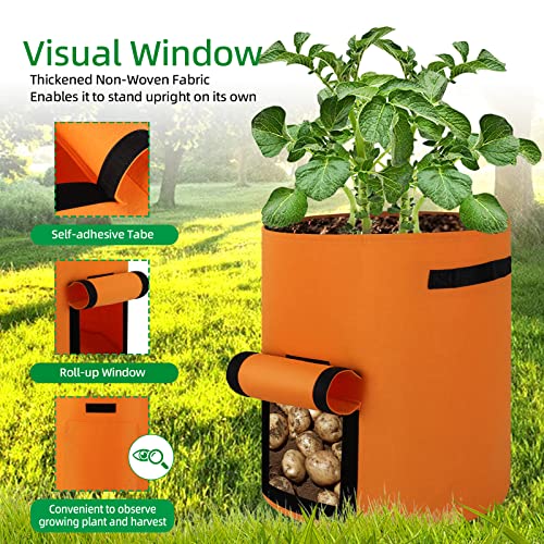 10 Gallon Grow Bags with Flap and Handles, 6-Pack K272