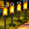 nipify 8 Packs Solar Torches with Flickering Flame Waterproof, New Upgraded Transparent LED Solar Pathway Lights Outdoor, Auto On/Off Solar Yard Lights for Garden Path Patio Walkway Lawn Driveway