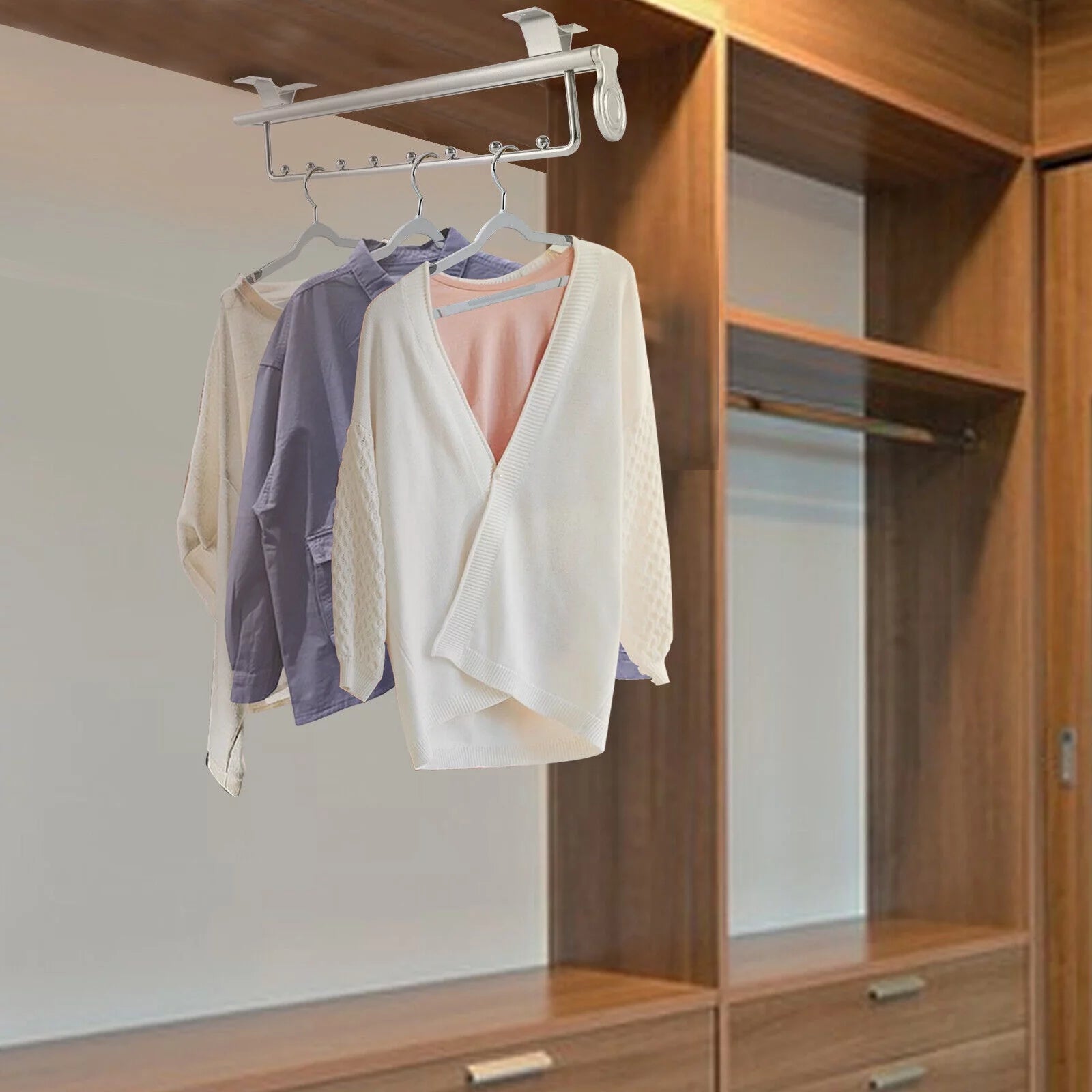 Stainless Steel Retractable Clothes Hanger Rack Y9827