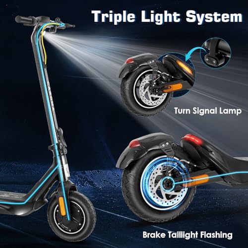 Electric Scooter for Adults, 850W Motor, 30 Miles Range, Folding with Wide Pneumatic Wheel L7670