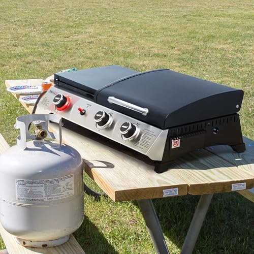 3 Burner Propane Gas Grill and Griddle Combo with Lid, 29,000 BTUs, 364 Sq. In. Cooking Area U469458