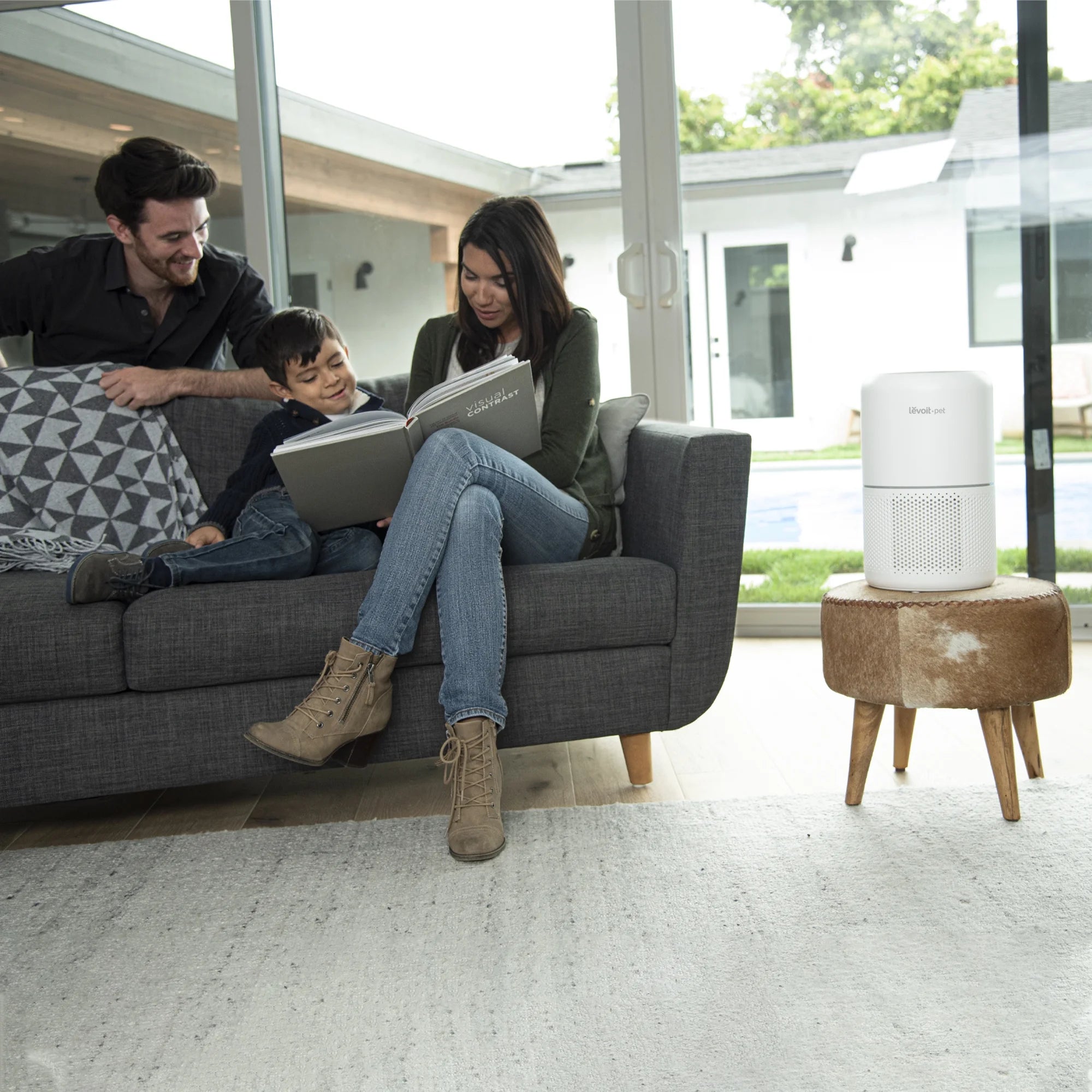 White Air Purifier with HEPA Filters for Large Rooms D2362