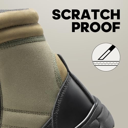 Men's Military Tactical Work Boots Side Zipper Leather Motorcycle Combat Boots N655026