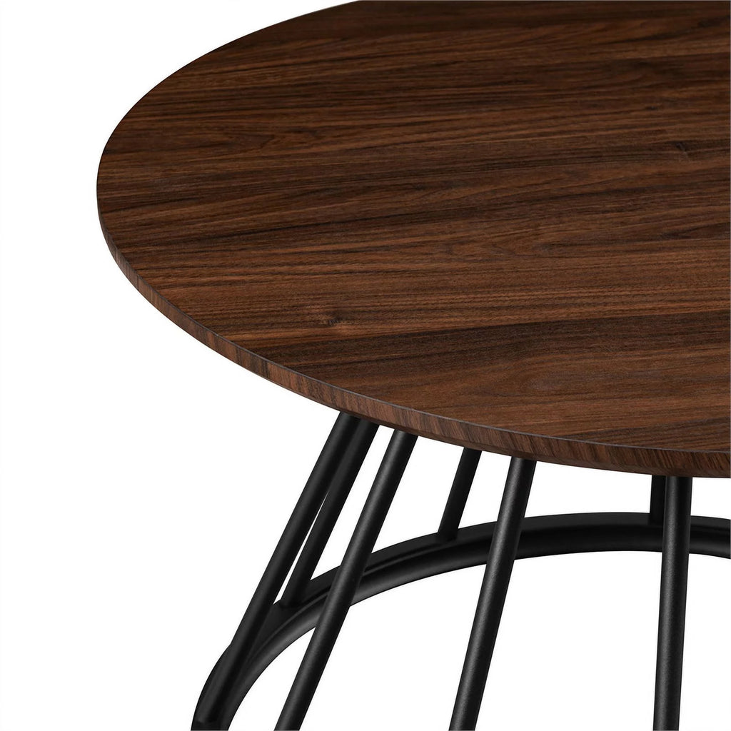 30" Wood Coffee Table with Metal Caged Base F2110