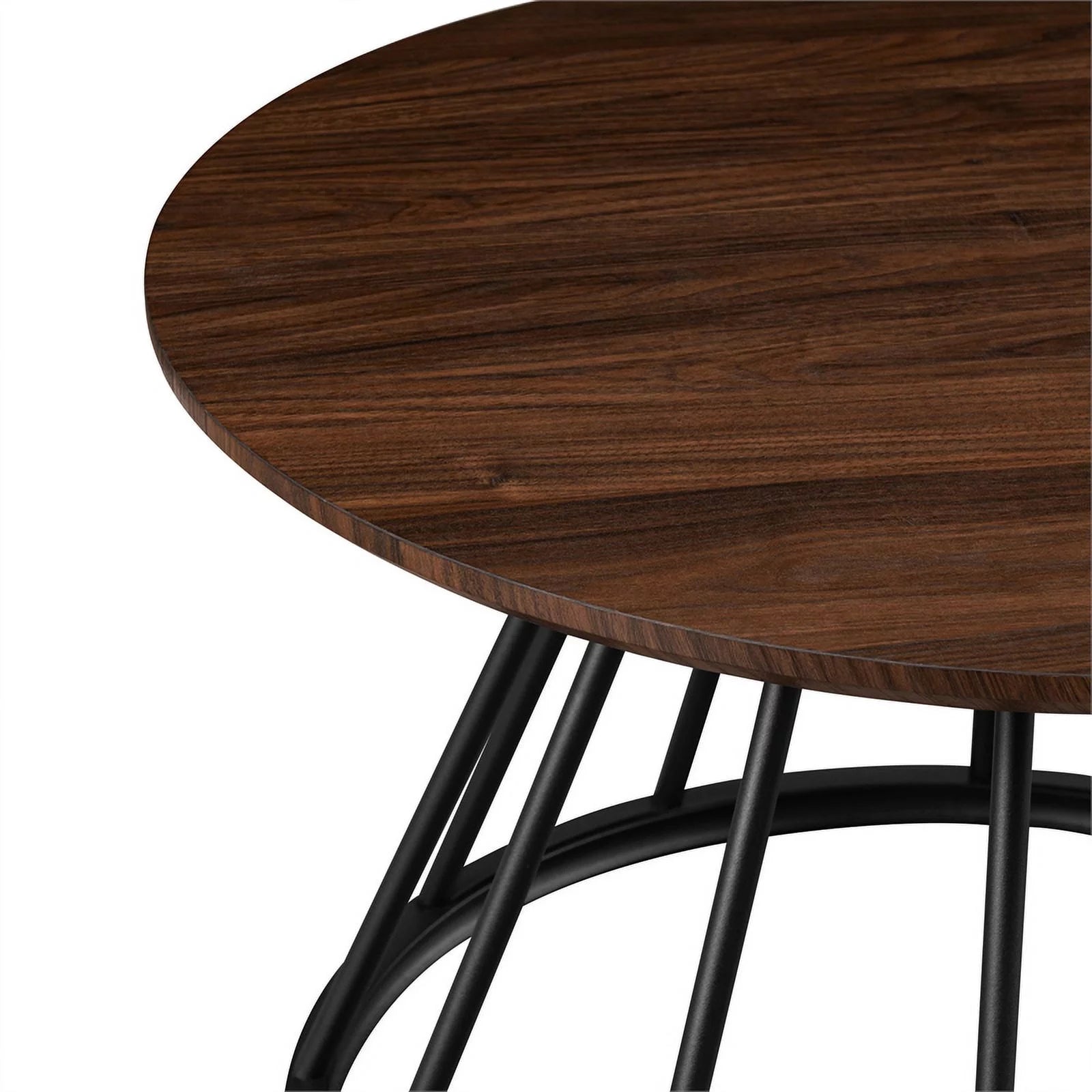 30" Wood Coffee Table with Metal Caged Base F2110