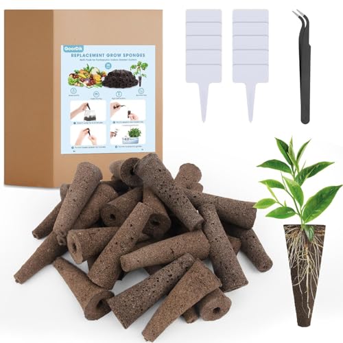 121pcs Seed Pod Kit for Hydroponics Indoor Garden Growing System, Grow Anything Kit with 30 Grow sponges, 30 Pod Labels, 30 Grow Baskets, 30 Grow Domes, 1 Tweezers - Compatible with Most Brands
