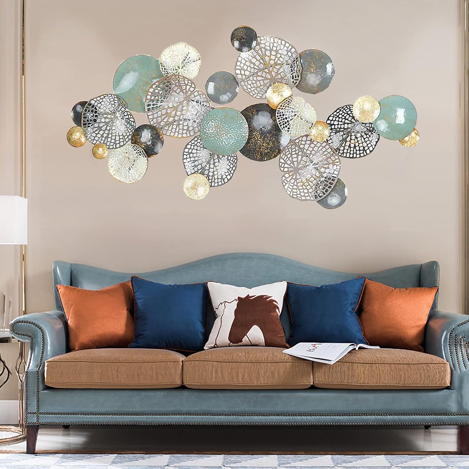 3D Metal Wall Art Décor, Retro Abstract Openwork Wall Sculptures for Living Room W812591