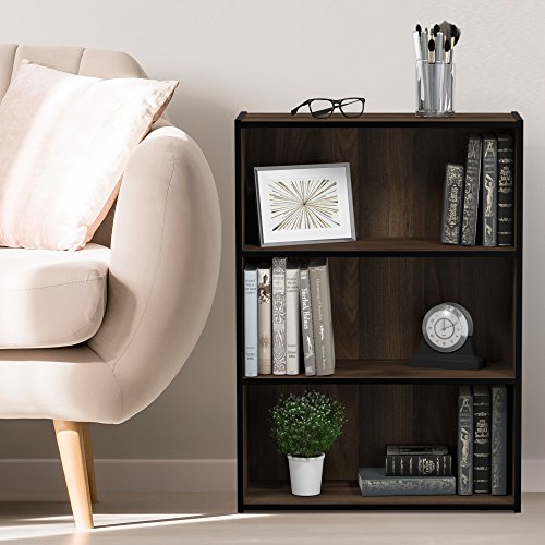 3-Tier Open Shelf Bookcase, Americano E787305