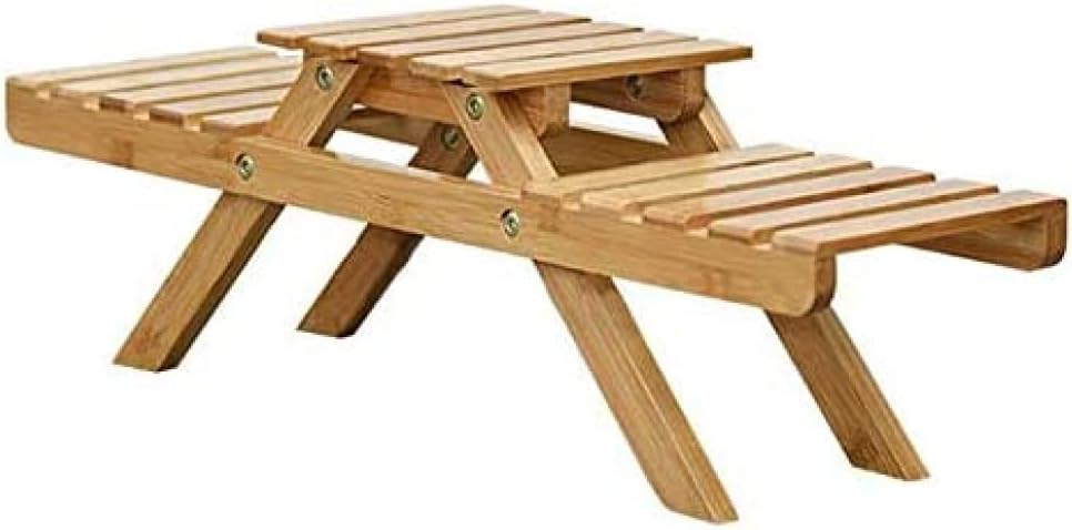 Folding Plant Stand, 2 Tier Ladder Wood Shelf for Indoor, Yard, Garden X969326