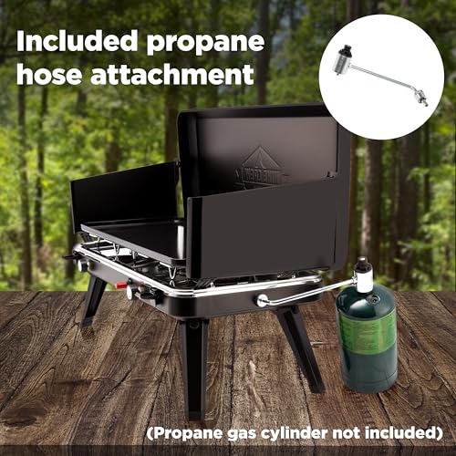 2-in-1 Gas Camping Stove and Griddle with Foldable Legs G762726