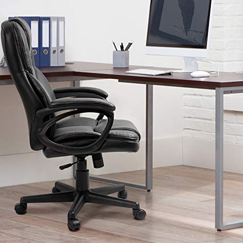 Office Executive Chair High Back Adjustable Swivel PU Leather with Lumbar Support I3854