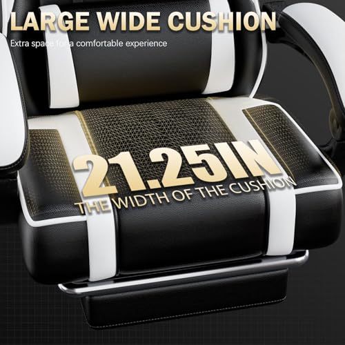 Ergonomic Gaming Chair with Footrest, Reclining, Lumbar Support I1131