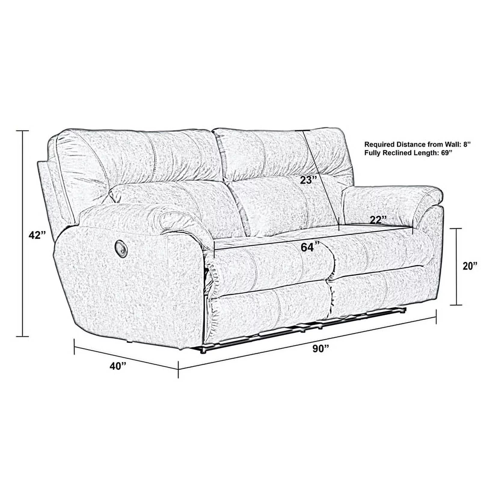 Power Reclining Sofa in Brown Polyester Fabric E4367