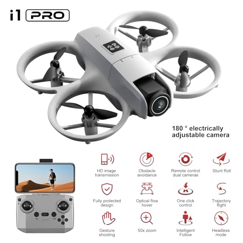 Drone with HD Camera for Adults, 360° Obstacle Avoidance, 2 Batteries D4211