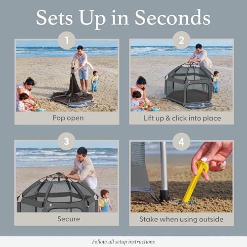 Pop Up Baby Playpen with Canopy and Mosquito Net I14880