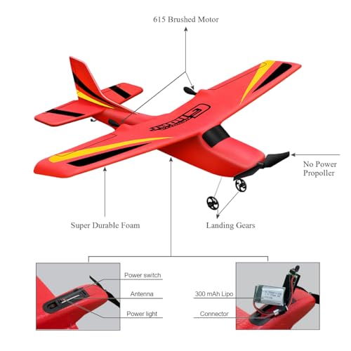 RC Airplane Ready to Fly, 2.4GHz Remote Control Glider for Kids W3947