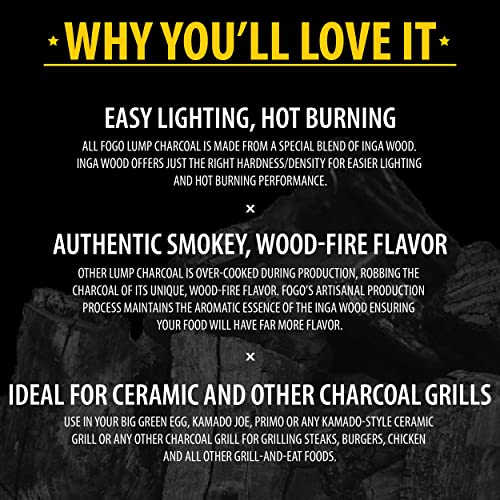Oak Lump Charcoal for Grilling and Smoking, 17.6 lb Bag V54657