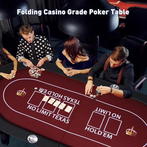 Foldable Blackjack Poker Table with Cup Holders G3690