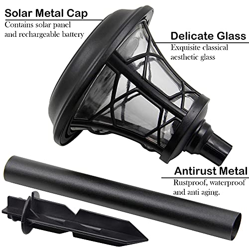 Solar Powered Pathway Lights 6 Pack, Warm White LED Outdoor Garden Lights T3635