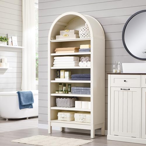 Arched Bookshelf, 7-Tier Bookcase with Adjustable Shelves A456