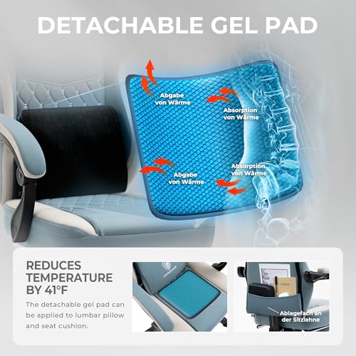 Gaming Chair with Breathable Fabric, Pocket Spring Cushion and Footrest H620