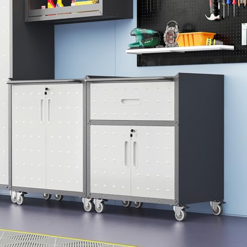 Wall Cabinet with 2 Doors, Lockable, Adjustable Shelves, Heavy Duty Steel J4545