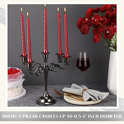 Metal Candelabra Candlestick Holders 10.24 Inch Tall Gothic Candle Holder for Home Wedding Church Halloween Party D23721
