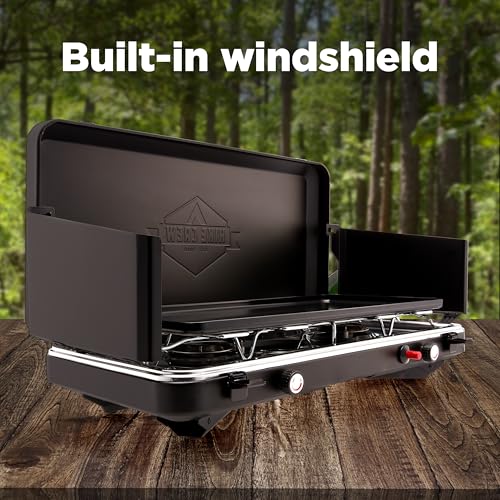 2-in-1 Gas Camping Stove and Griddle with Foldable Legs G762726