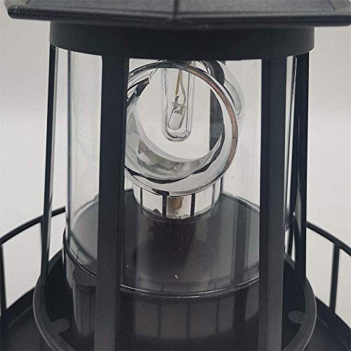 Solar Lighthouse with Rotating Beacon, Waterproof LED Hanging Lantern for Garden Patio T1060