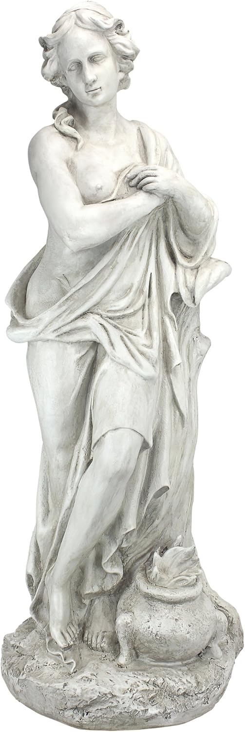 Design Toscano Winter Woman of The Four Seasons Indoor/Outdoor Garden Statue, 12 inches wide, 32 inches tall, Handcast Polyresin, Antique Stone Finish