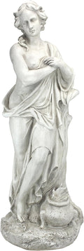 Design Toscano Winter Woman of The Four Seasons Indoor/Outdoor Garden Statue, 12 inches wide, 32 inches tall, Handcast Polyresin, Antique Stone Finish