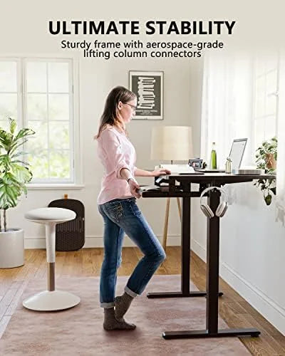 Electric Standing Desk 55 x 24 Inches Height Adjustable with Keyboard Tray J909330