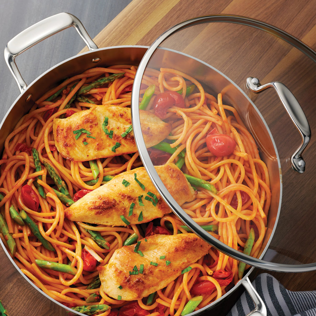 6 Qt Covered Stainless Steel Braiser Pan T1812