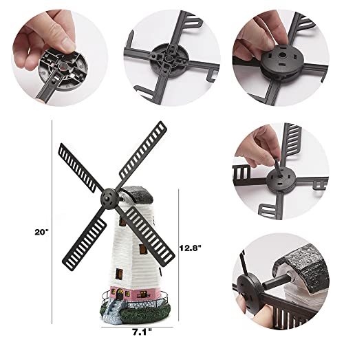 Solar Garden Windmill Lighthouse LED Outdoor Statue K432