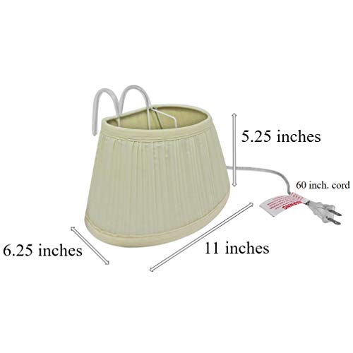 Bed Headboard Reading Lamp Book Light 2 Pack Soft Fabric Shade Pull Cord H1298