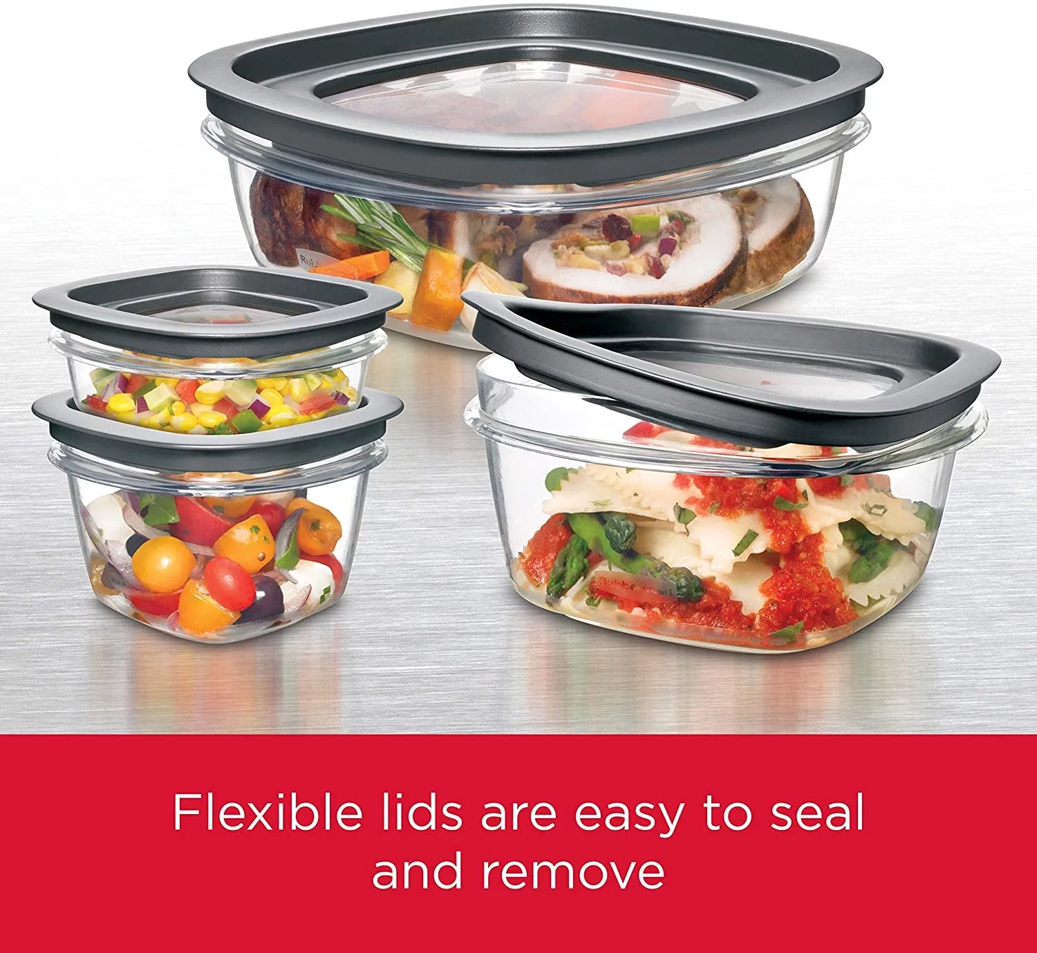Food Storage Containers Variety Set of 5, Clear Meal Prep N23819